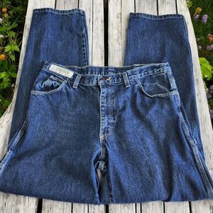 UniFirst Uniform Workwear Carpenter Jeans Mens 36x34 Blue Cotton Straight Leg
